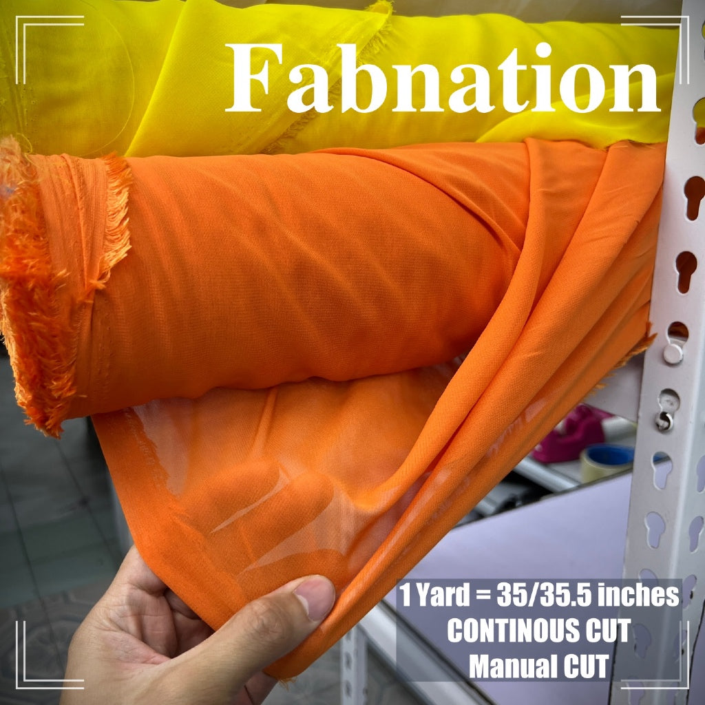 PREMIUM U.S CHIFFON FABRIC Per Yard [35/36" length 58"/60" inches FIXED WIDTH]