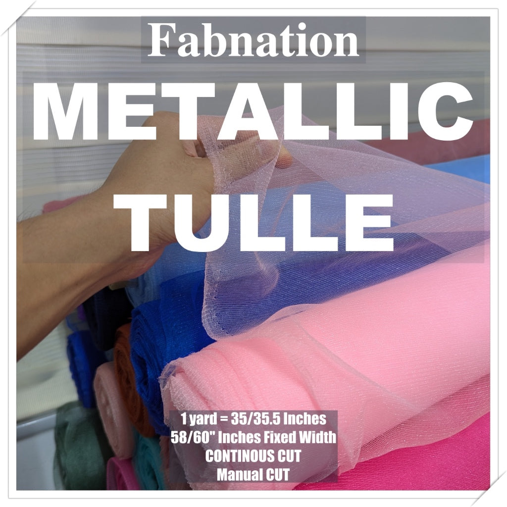 Metallic Tulle Silk Per Yard 36 inches by 60 inches FIXED width FABNATION