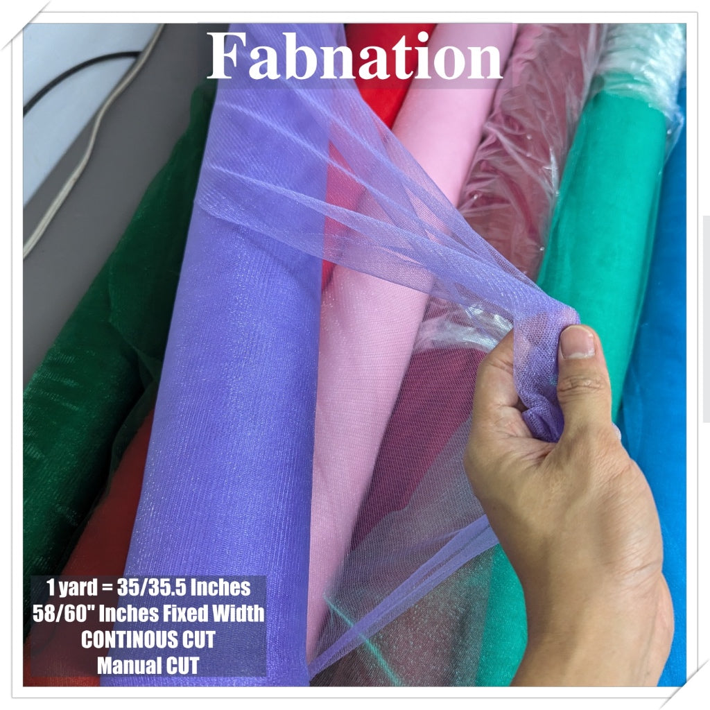 Metallic Tulle Silk Per Yard 36 inches by 60 inches FIXED width FABNATION