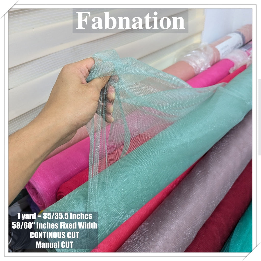 Metallic Tulle Silk Per Yard 36 inches by 60 inches FIXED width FABNATION