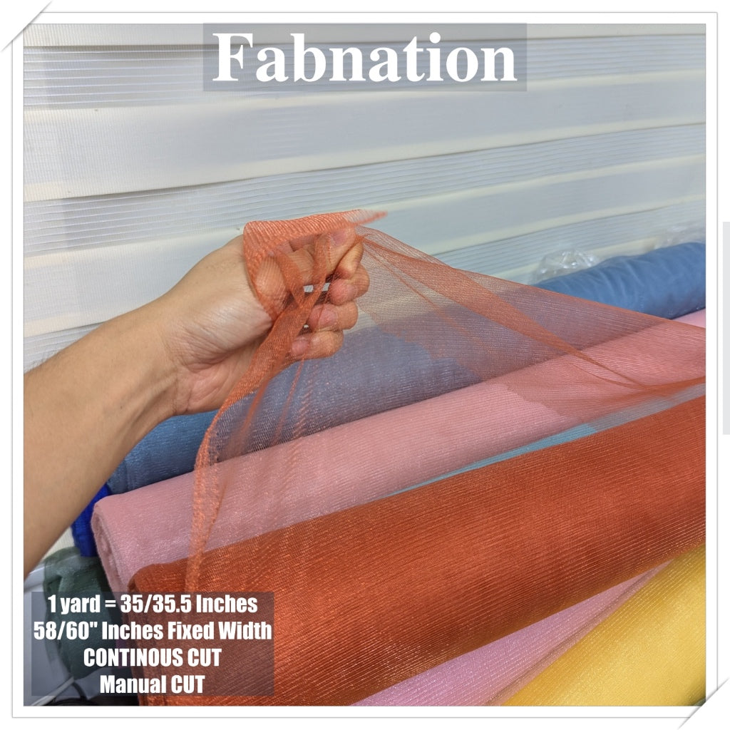 Metallic Tulle Silk Per Yard 36 inches by 60 inches FIXED width FABNATION
