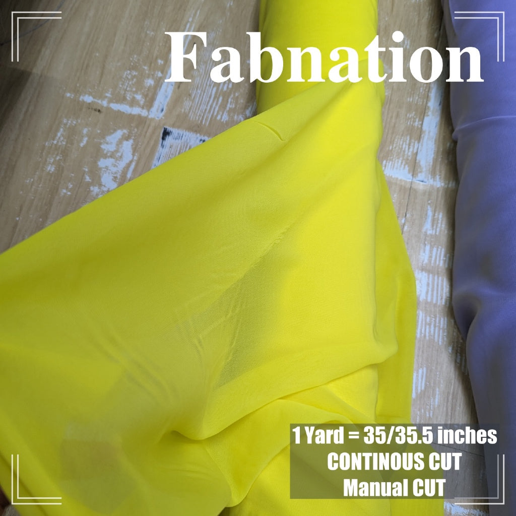 PREMIUM U.S CHIFFON FABRIC Per Yard [35/36" length 58"/60" inches FIXED WIDTH]