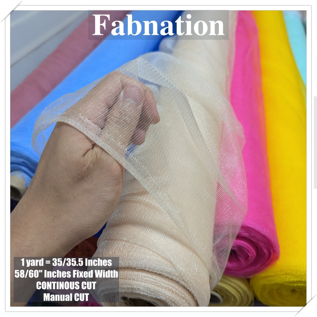 Metallic Tulle Silk Per Yard 36 inches by 60 inches FIXED width FABNATION
