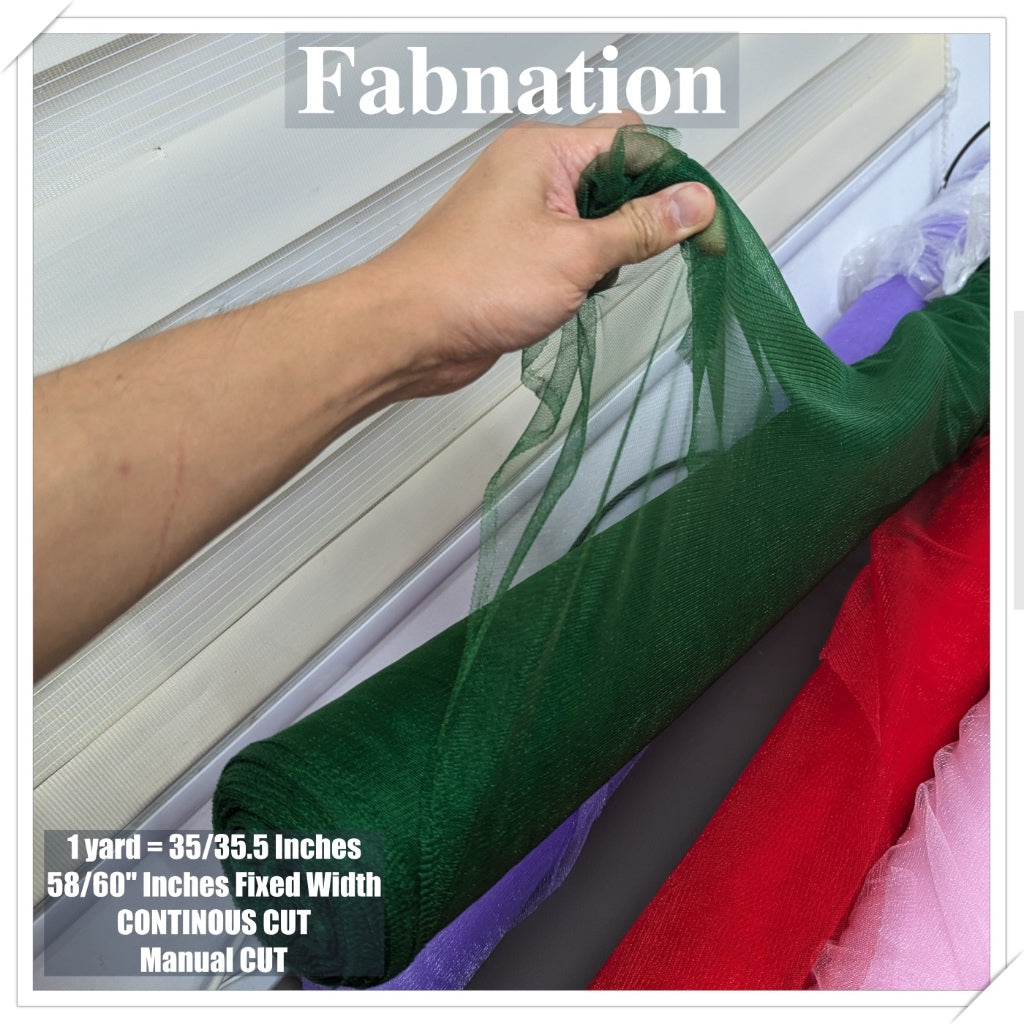 Metallic Tulle Silk Per Yard 36 inches by 60 inches FIXED width FABNATION