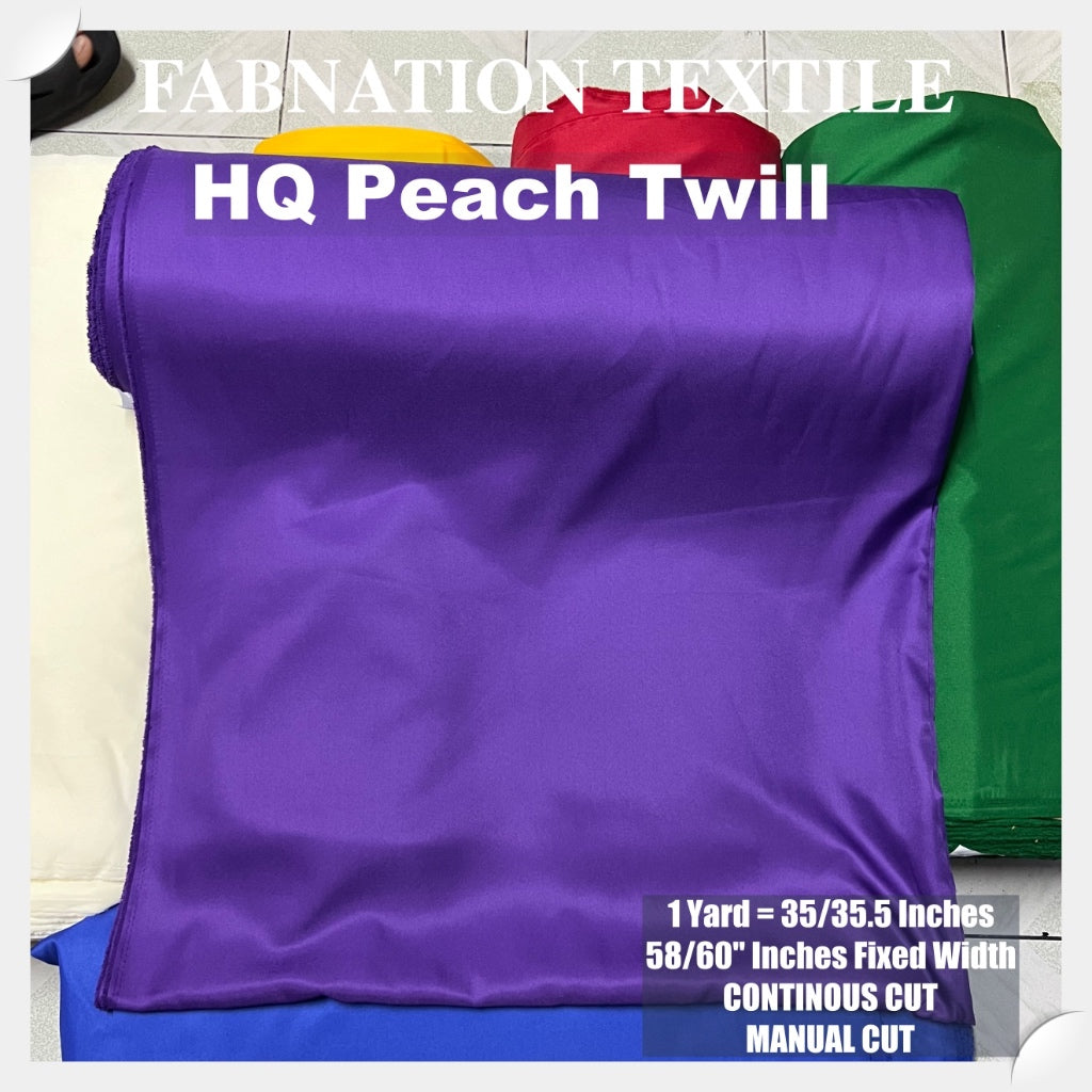 PEACH TWILL FABRIC RAW FABRIC 35/35.5 INCHES LENGTH PER YARD 58/60 INCH FIXED WIDTH