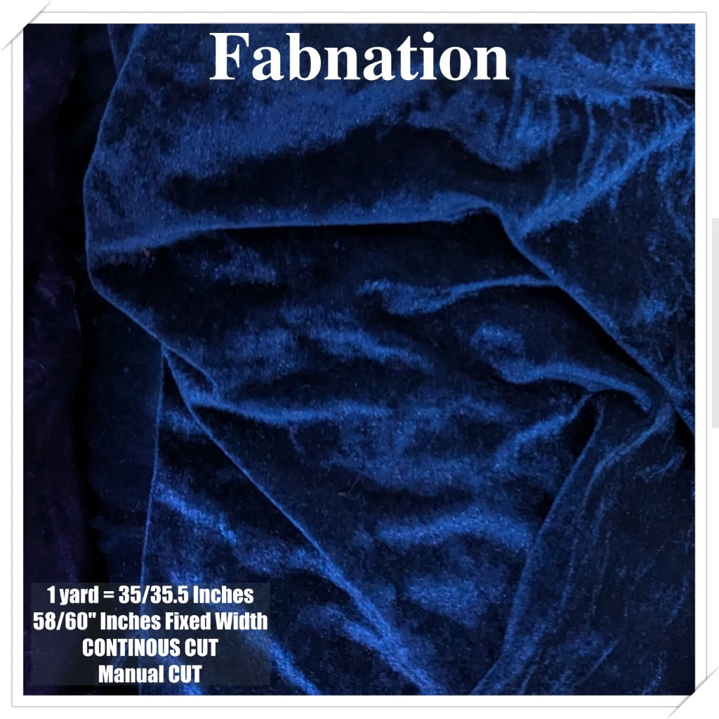 PREMIUM VELVET PER YARD  (CRUSHED STRETCHY VELVET AND VELOUR/SMOOTH ONE-WAY STRETCH VELVET)