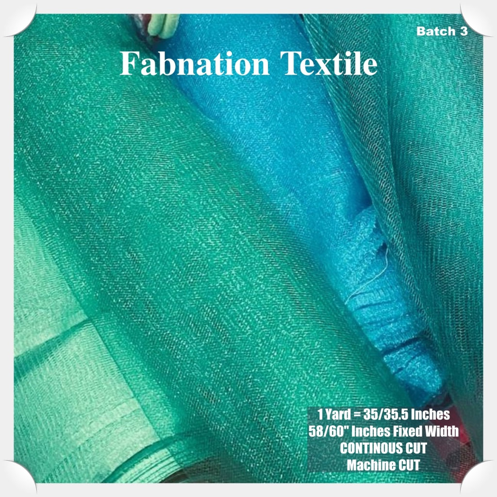 Metallic Tulle Silk Per Yard 36 inches by 60 inches FIXED width FABNATION