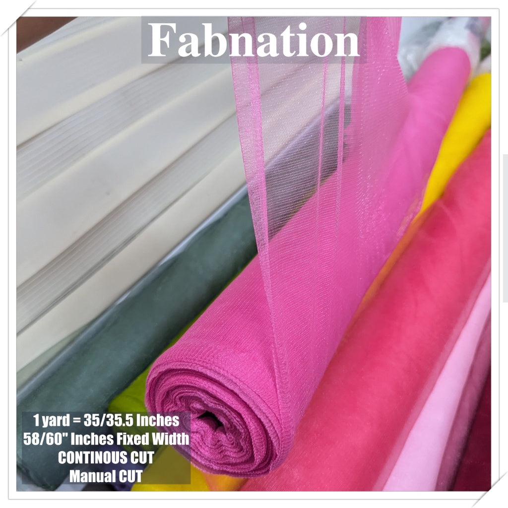 Metallic Tulle Silk Per Yard 36 inches by 60 inches FIXED width FABNATION