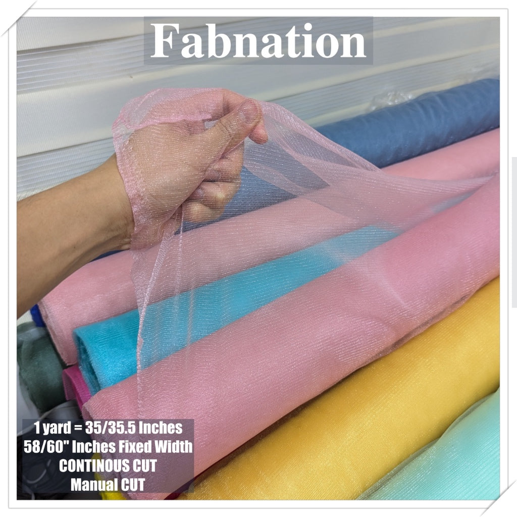 Metallic Tulle Silk Per Yard 36 inches by 60 inches FIXED width FABNATION