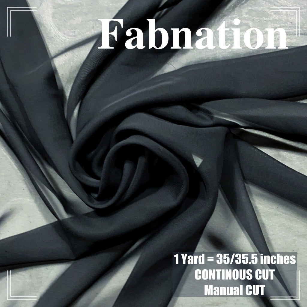 PREMIUM U.S CHIFFON FABRIC Per Yard [35/36" length 58"/60" inches FIXED WIDTH]