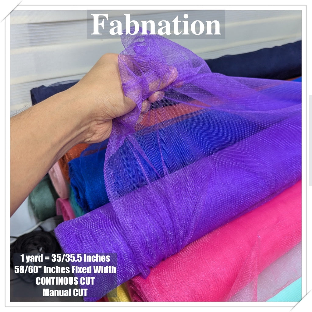 Metallic Tulle Silk Per Yard 36 inches by 60 inches FIXED width FABNATION