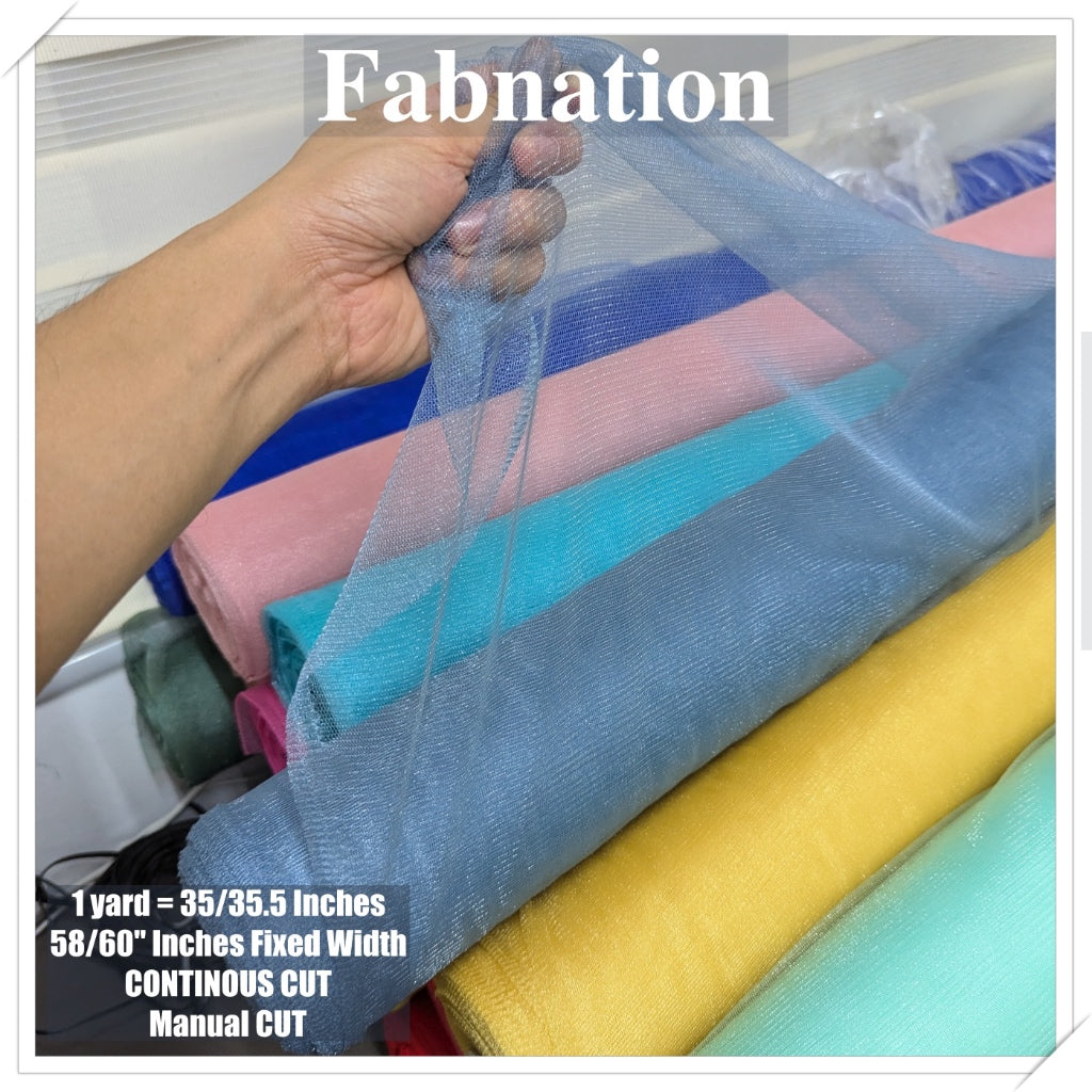 Metallic Tulle Silk Per Yard 36 inches by 60 inches FIXED width FABNATION