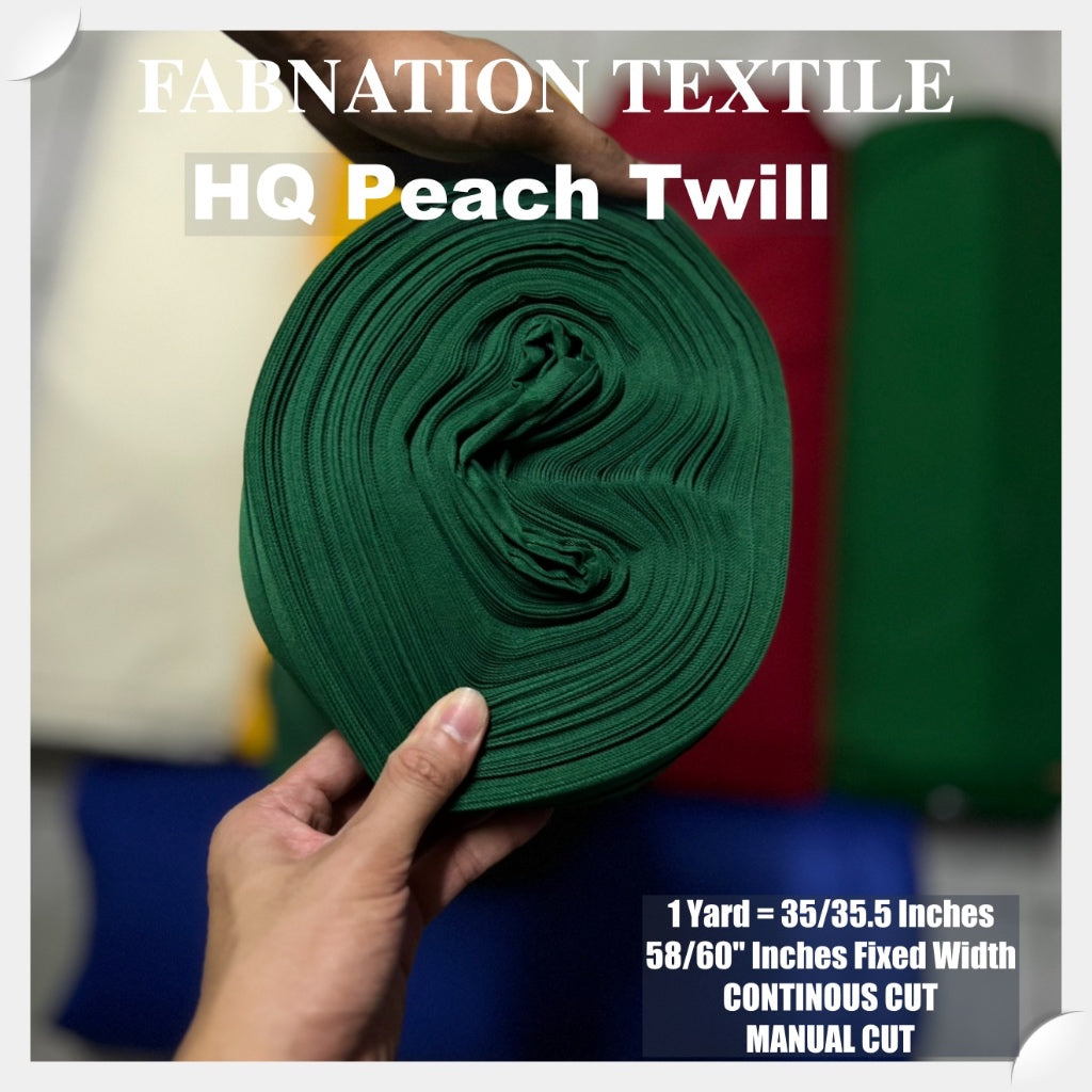 PEACH TWILL FABRIC RAW FABRIC 35/35.5 INCHES LENGTH PER YARD 58/60 INCH FIXED WIDTH