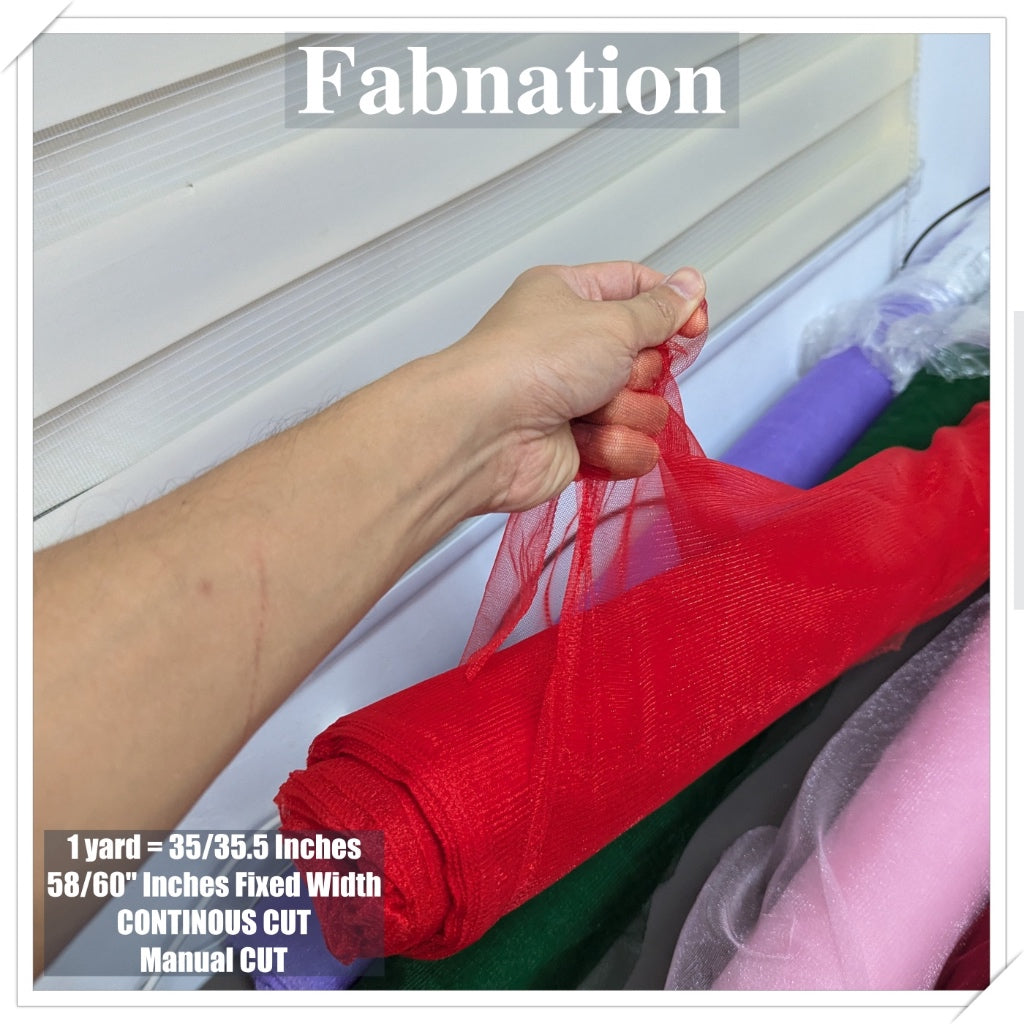 Metallic Tulle Silk Per Yard 36 inches by 60 inches FIXED width FABNATION