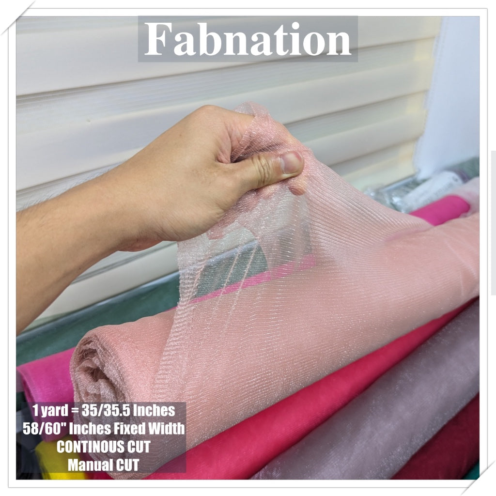 Metallic Tulle Silk Per Yard 36 inches by 60 inches FIXED width FABNATION