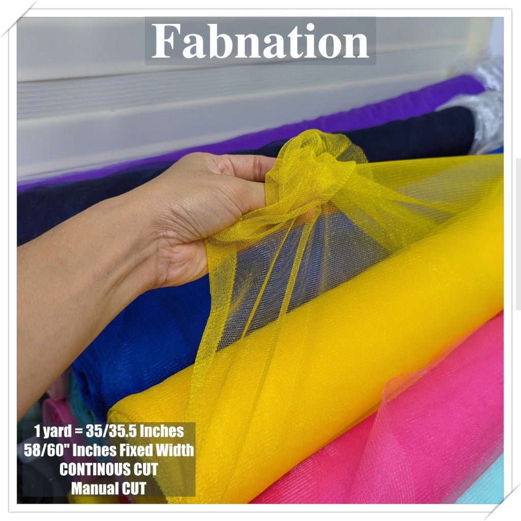 Metallic Tulle Silk Per Yard 36 inches by 60 inches FIXED width FABNATION