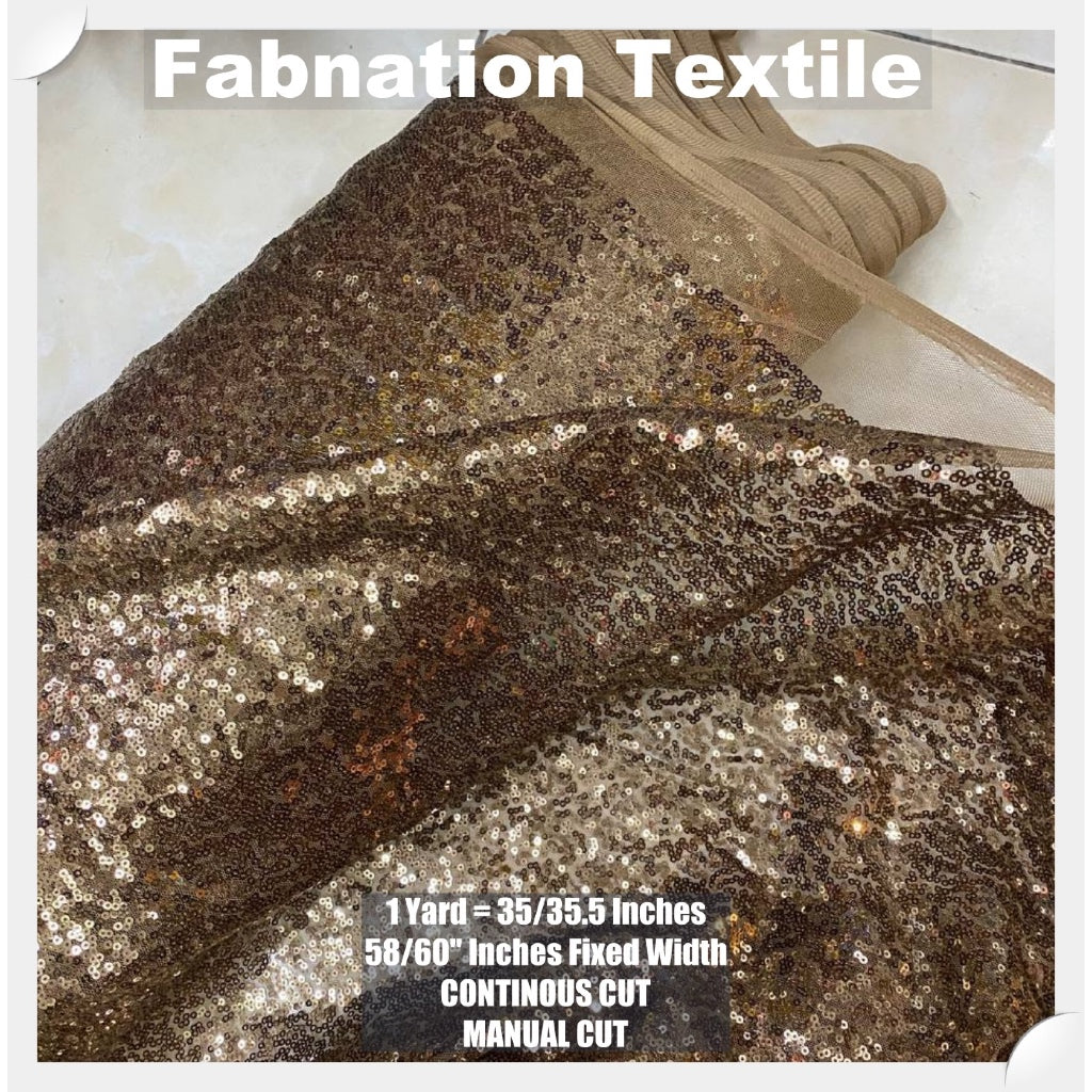 Fully Sequins Tulle Sequence Fabric 54/60 Inches Width For Backdrop, Table Cloth and Gown Per Yard