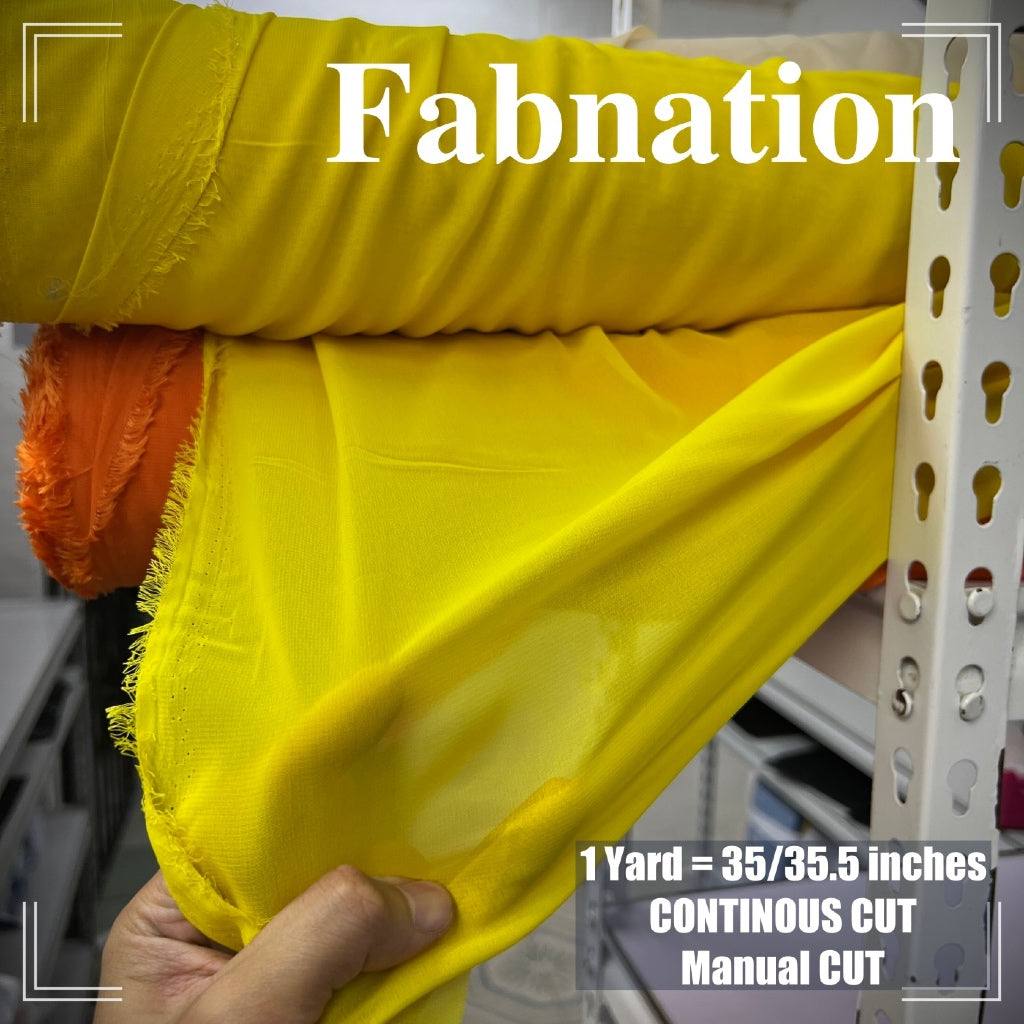 PREMIUM U.S CHIFFON FABRIC Per Yard [35/36" length 58"/60" inches FIXED WIDTH]