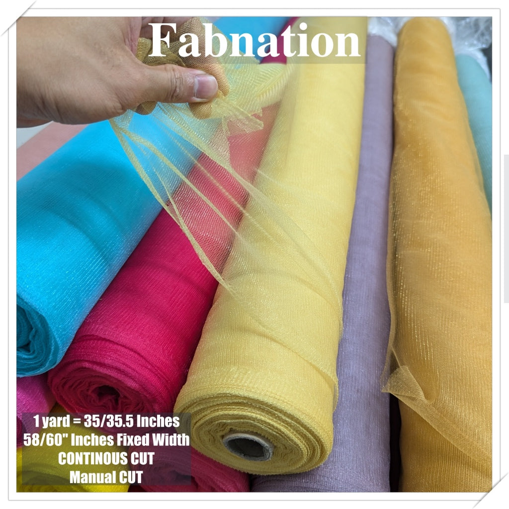 Metallic Tulle Silk Per Yard 36 inches by 60 inches FIXED width FABNATION
