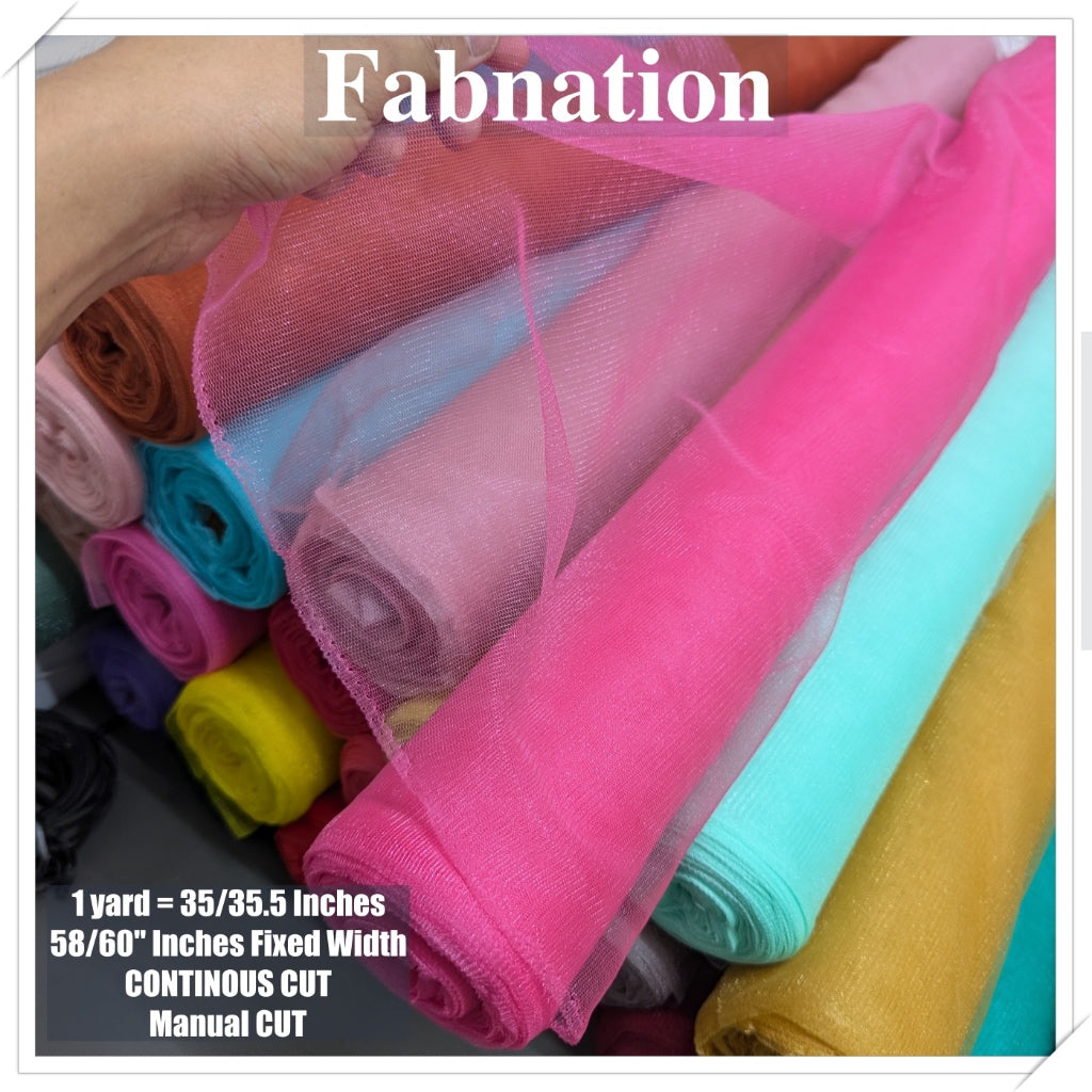 Metallic Tulle Silk Per Yard 36 inches by 60 inches FIXED width FABNATION