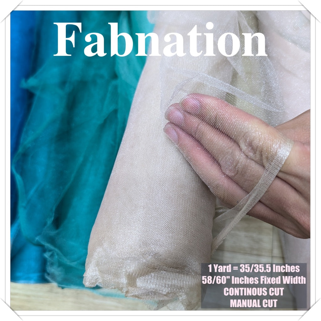 Metallic Tulle Silk Per Yard 36 inches by 60 inches FIXED width FABNATION