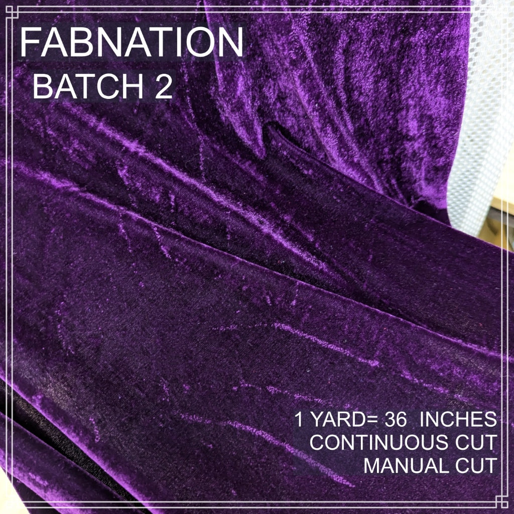 PREMIUM VELVET PER YARD  (CRUSHED STRETCHY VELVET AND VELOUR/SMOOTH ONE-WAY STRETCH VELVET)