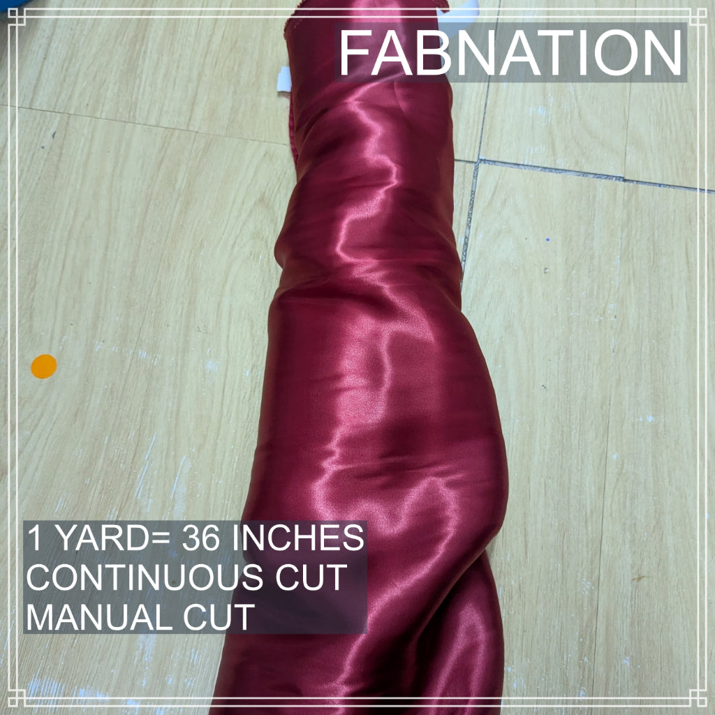 CLASSIC SATIN FABRIC PER YARD IS 36 INCHES LENGTH AND FIXED 60 INCHES WIDTH BY FABNATION