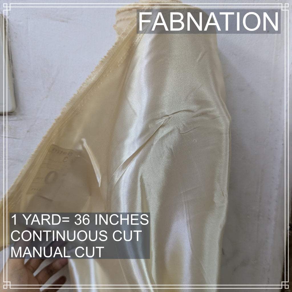 CLASSIC SATIN FABRIC PER YARD IS 36 INCHES LENGTH AND FIXED 60 INCHES WIDTH BY FABNATION