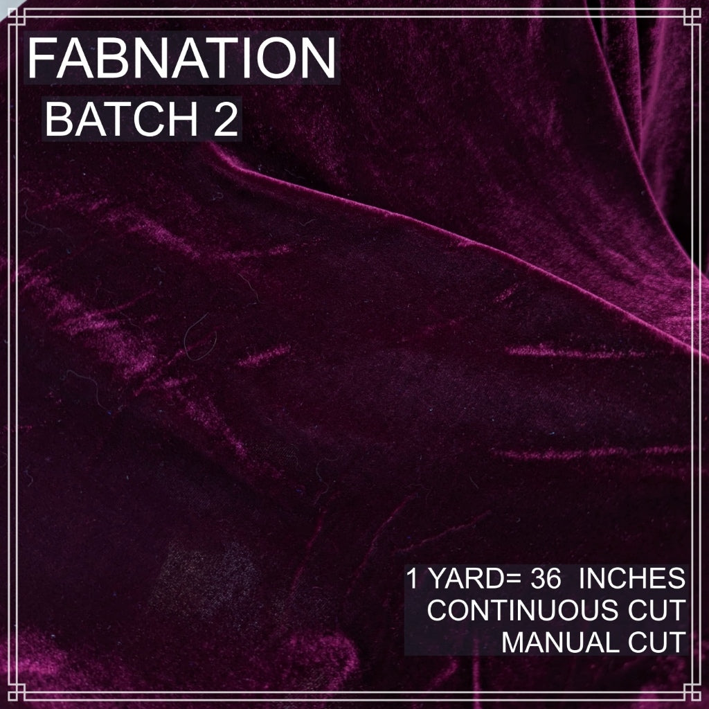 PREMIUM VELVET PER YARD  (CRUSHED STRETCHY VELVET AND VELOUR/SMOOTH ONE-WAY STRETCH VELVET)