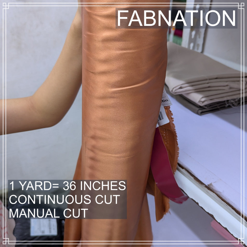 CLASSIC SATIN FABRIC PER YARD IS 36 INCHES LENGTH AND FIXED 60 INCHES WIDTH BY FABNATION