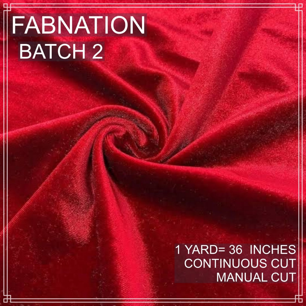 PREMIUM VELVET PER YARD  (CRUSHED STRETCHY VELVET AND VELOUR/SMOOTH ONE-WAY STRETCH VELVET)