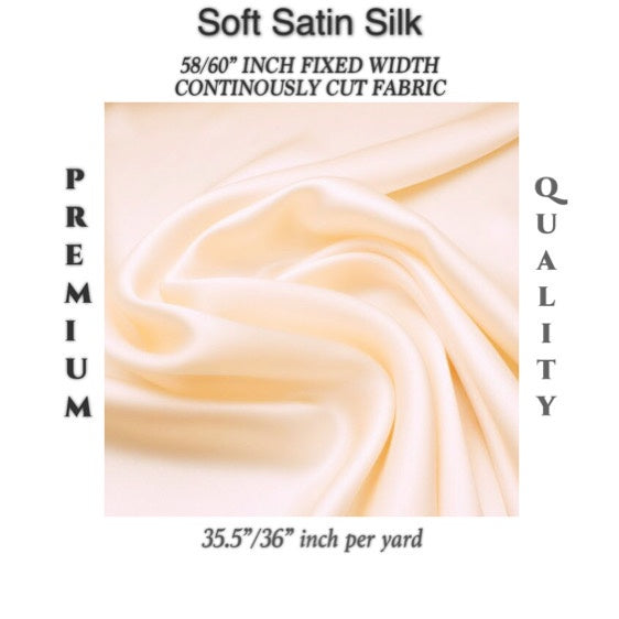 PREMIUM PER YARD SEMI-CHARMEUSE & PREMIUM SOFT SILK SATIN (EXPORT QUALITY)  DIY/RAW fabric cloth