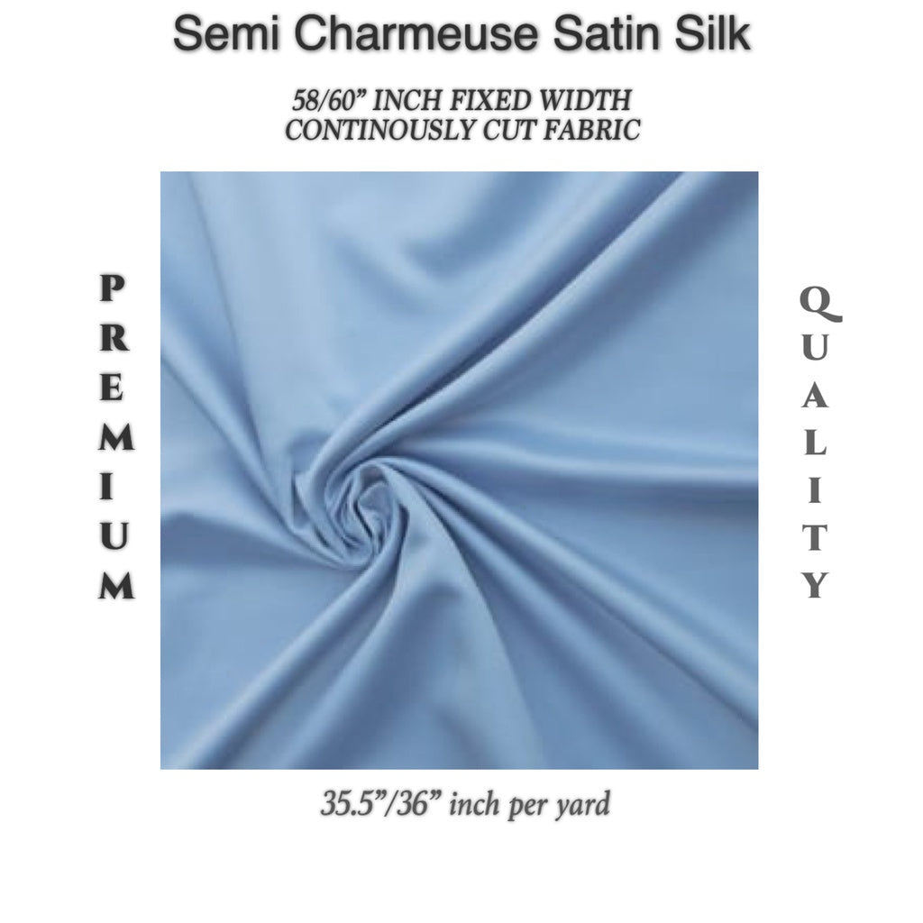 PREMIUM PER YARD SEMI-CHARMEUSE & PREMIUM SOFT SILK SATIN (EXPORT QUALITY)  DIY/RAW fabric cloth