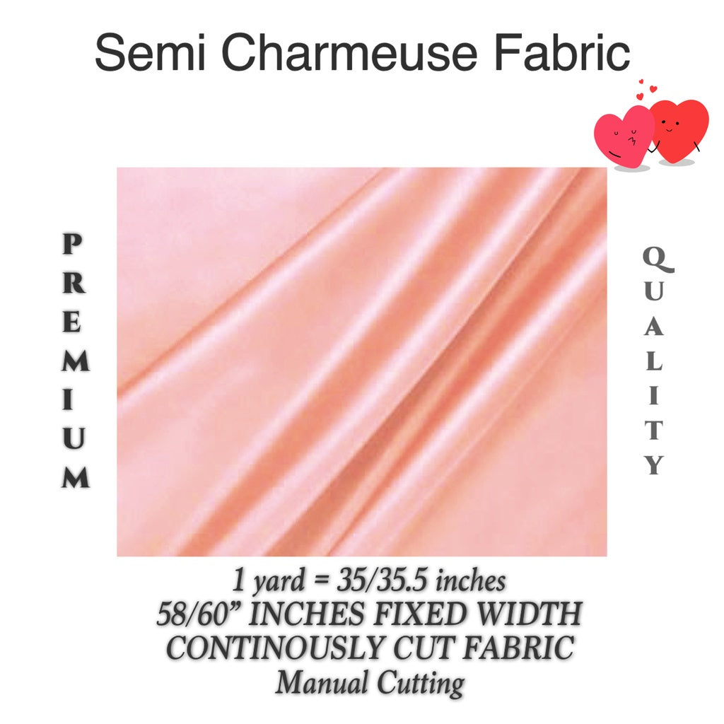 PREMIUM PER YARD SEMI-CHARMEUSE & PREMIUM SOFT SILK SATIN (EXPORT QUALITY)  DIY/RAW fabric cloth