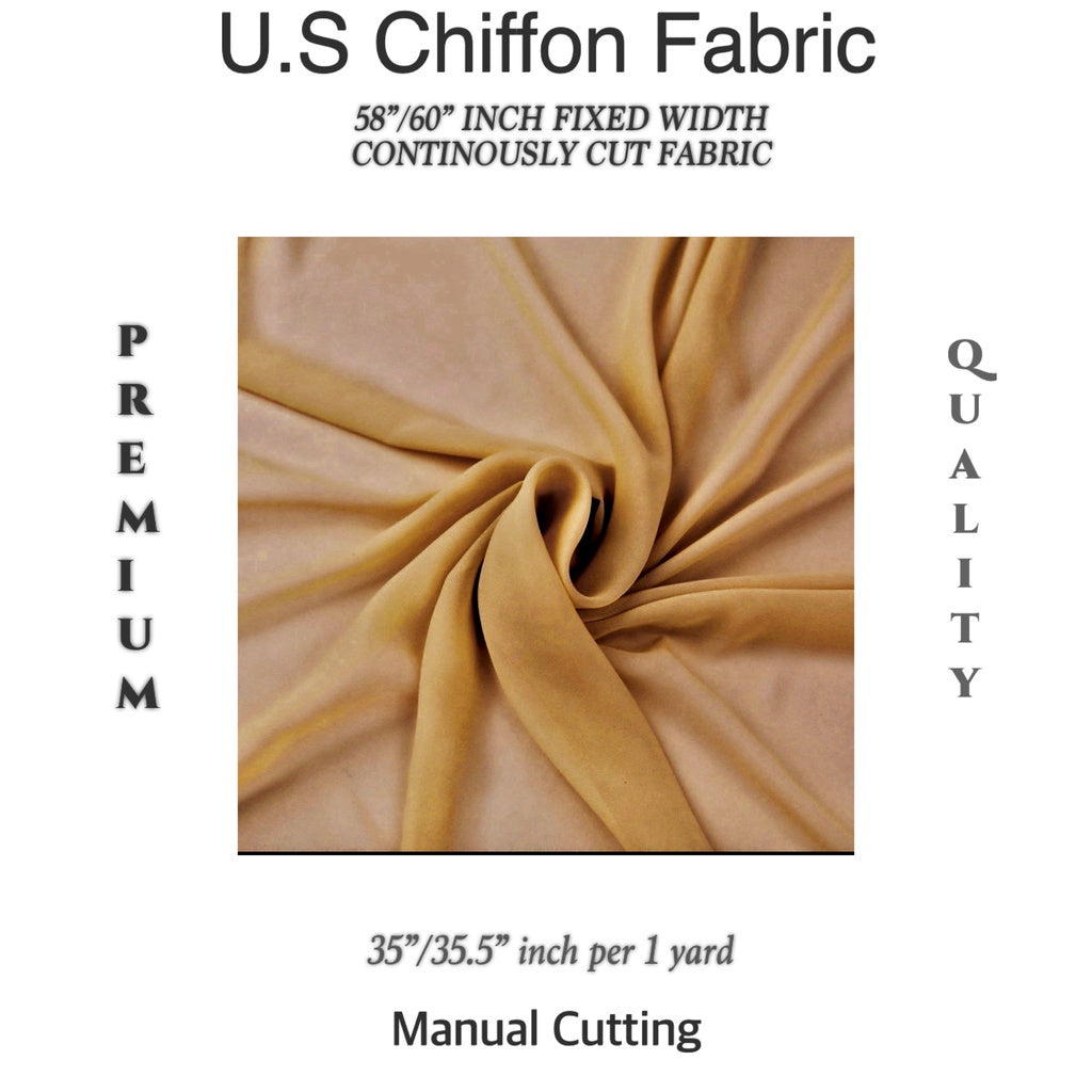 PREMIUM U.S CHIFFON FABRIC Per Yard [35/36" length 58"/60" inches FIXED WIDTH]