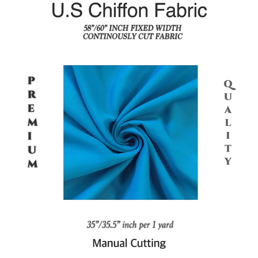 PREMIUM U.S CHIFFON FABRIC Per Yard [35/36" length 58"/60" inches FIXED WIDTH]