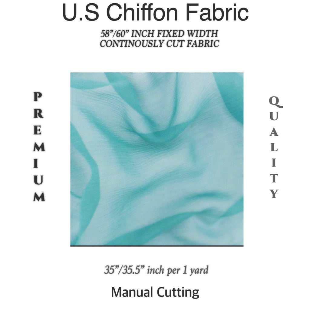 PREMIUM U.S CHIFFON FABRIC Per Yard [35/36" length 58"/60" inches FIXED WIDTH]