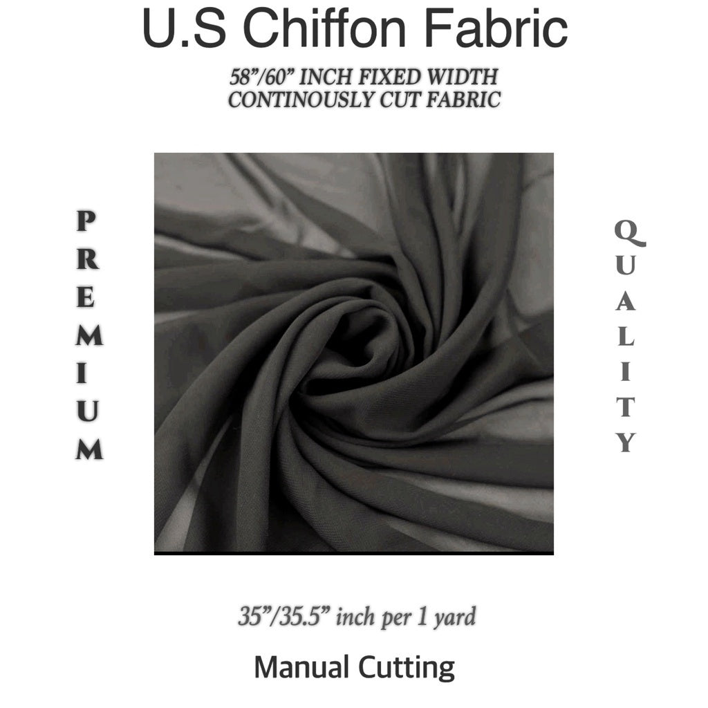 PREMIUM U.S CHIFFON FABRIC Per Yard [35/36" length 58"/60" inches FIXED WIDTH]