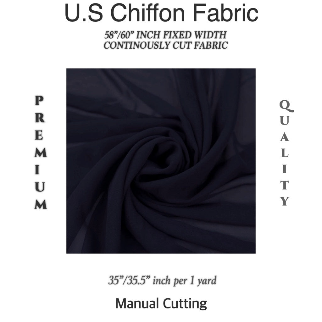 PREMIUM U.S CHIFFON FABRIC Per Yard [35/36" length 58"/60" inches FIXED WIDTH]
