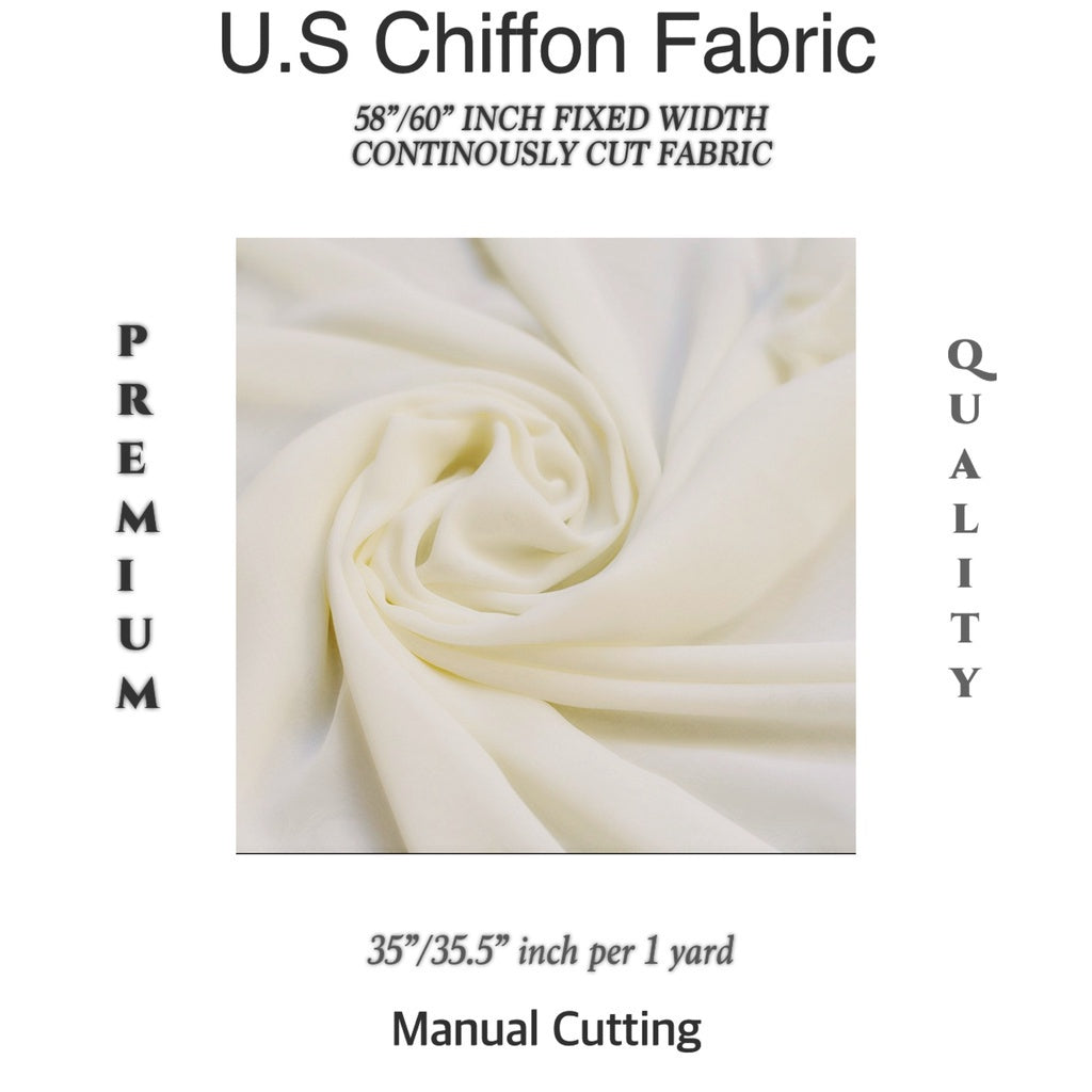 PREMIUM U.S CHIFFON FABRIC Per Yard [35/36" length 58"/60" inches FIXED WIDTH]