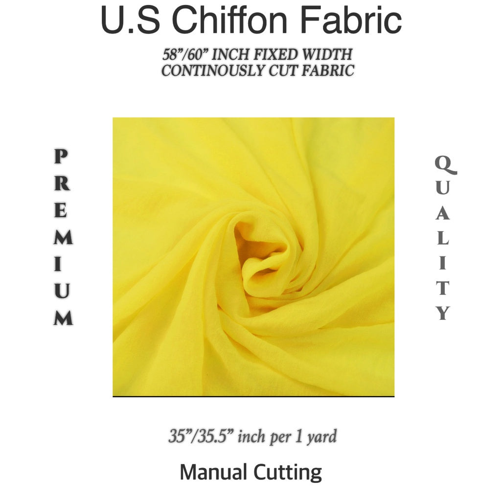 PREMIUM U.S CHIFFON FABRIC Per Yard [35/36" length 58"/60" inches FIXED WIDTH]