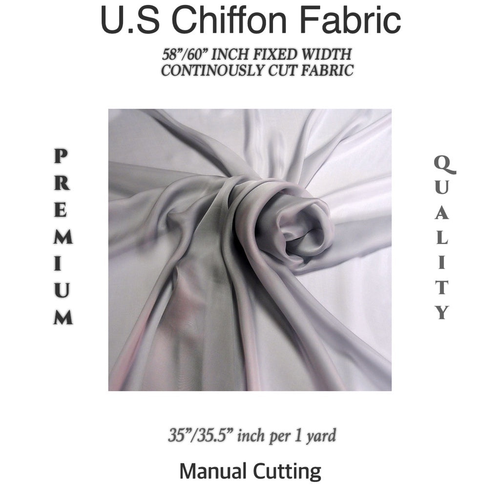 PREMIUM U.S CHIFFON FABRIC Per Yard [35/36" length 58"/60" inches FIXED WIDTH]