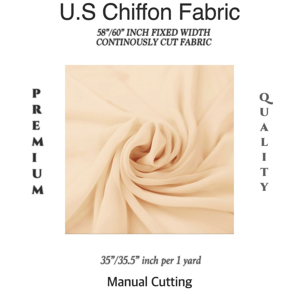PREMIUM U.S CHIFFON FABRIC Per Yard [35/36" length 58"/60" inches FIXED WIDTH]