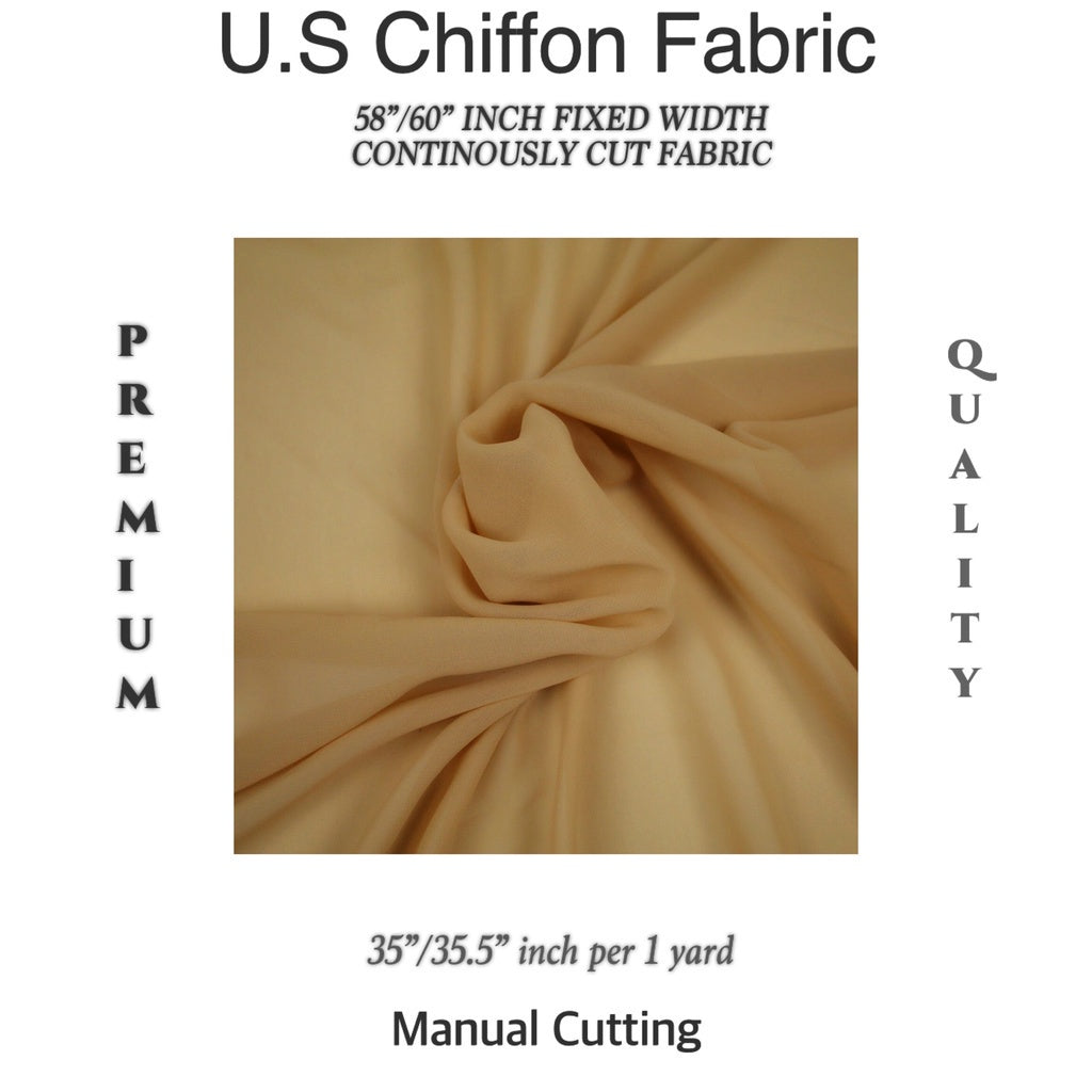 PREMIUM U.S CHIFFON FABRIC Per Yard [35/36" length 58"/60" inches FIXED WIDTH]