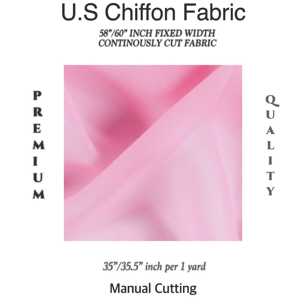 PREMIUM U.S CHIFFON FABRIC Per Yard [35/36" length 58"/60" inches FIXED WIDTH]