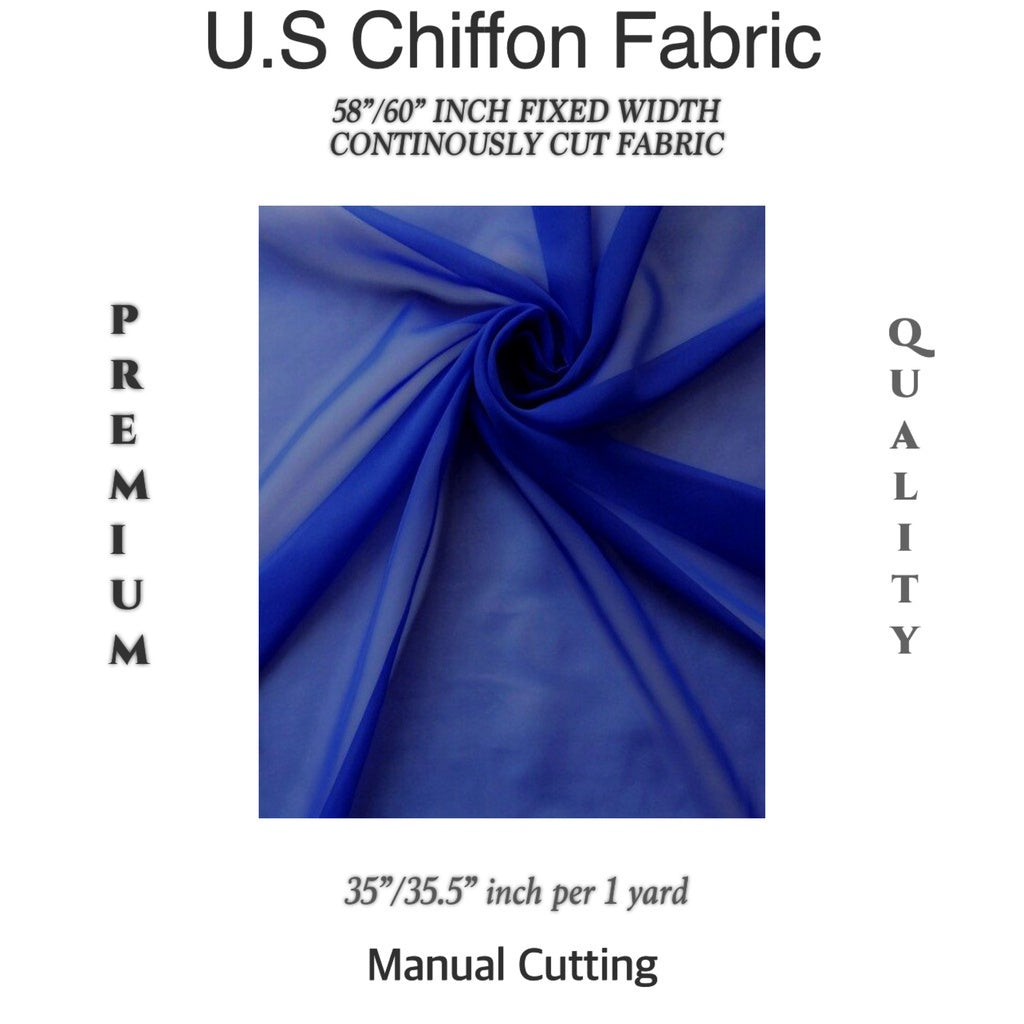 PREMIUM U.S CHIFFON FABRIC Per Yard [35/36" length 58"/60" inches FIXED WIDTH]