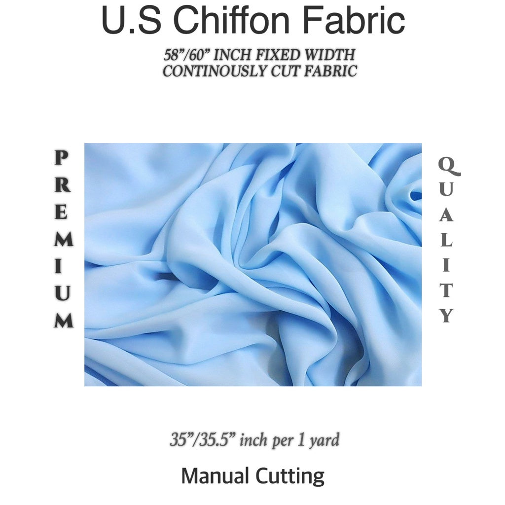 PREMIUM U.S CHIFFON FABRIC Per Yard [35/36" length 58"/60" inches FIXED WIDTH]