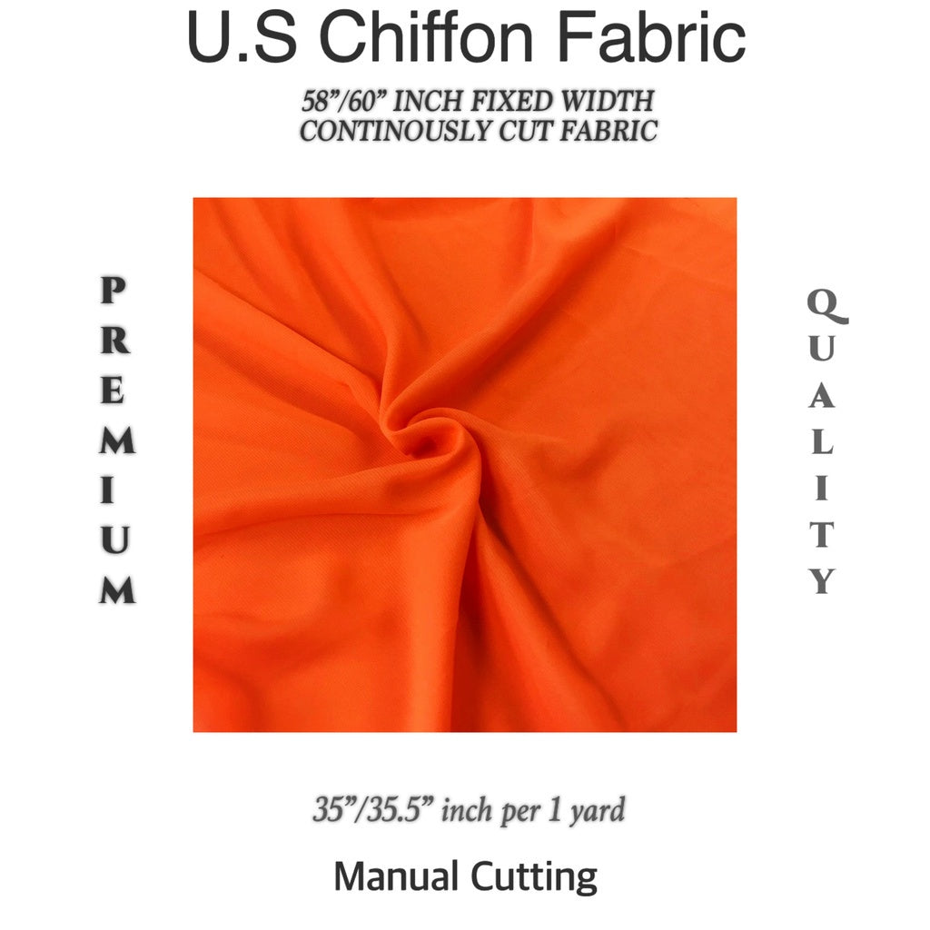 PREMIUM U.S CHIFFON FABRIC Per Yard [35/36" length 58"/60" inches FIXED WIDTH]