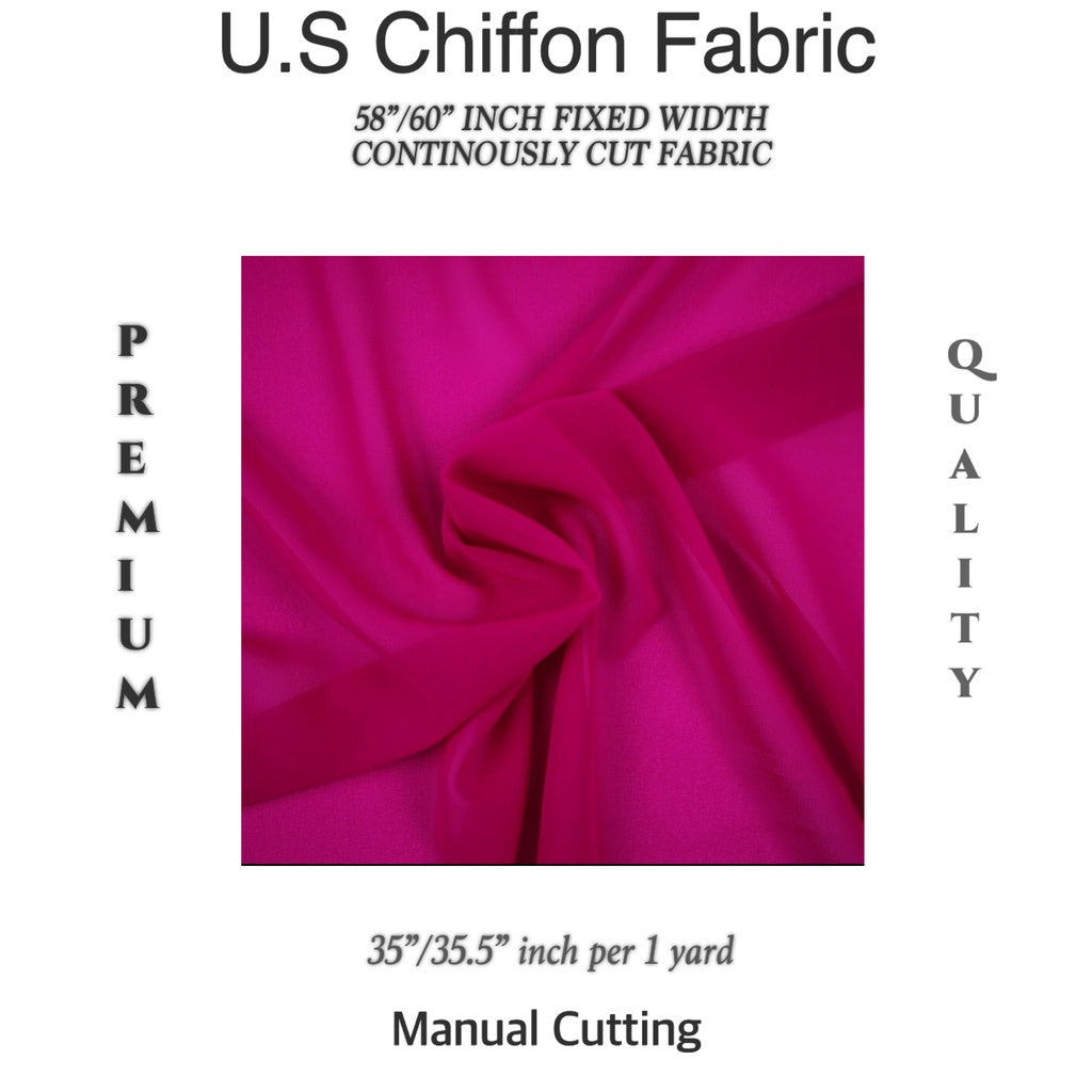 PREMIUM U.S CHIFFON FABRIC Per Yard [35/36" length 58"/60" inches FIXED WIDTH]