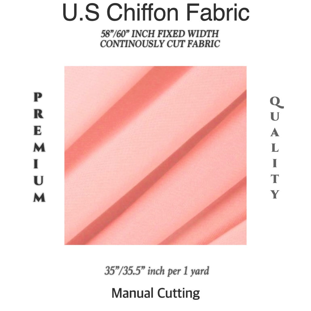 PREMIUM U.S CHIFFON FABRIC Per Yard [35/36" length 58"/60" inches FIXED WIDTH]